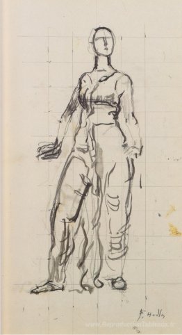 Figure drapée debout