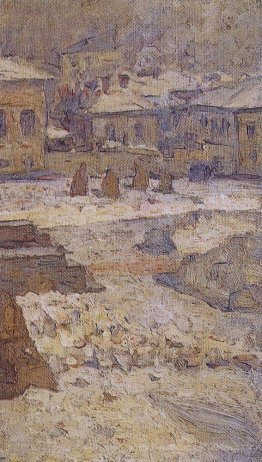 Square devant le musée des beaux-arts à Moscou