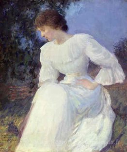 Portrait d'une femme en blanc