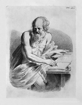 Saint Jérôme dans l'acte d'écriture, par Guercino