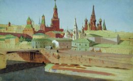 Vue du pont de Moskvoretsky, du Kremlin et de la cathédrale de P