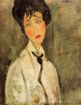 Portrait d'une femme dans une cravate noire