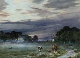 Vue de Philiphaugh Farm, Selkirk à l'aube