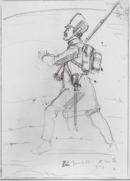 Fusilier marchant vers la gauche