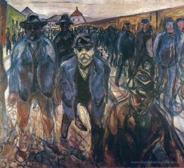 Les travailleurs sur le chemin du retour