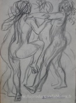 Trois femmes nues dansant