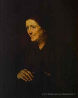 Vieille femme avec une poule (portrait de la femme de l'artiste)