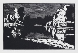Paysage nocturne au clair de lune