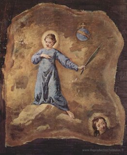Fresco à San Pantalon à Venise, scène: Holy Martyr, fragment
