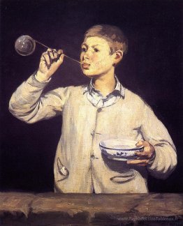 Garçon soufflant des bulles
