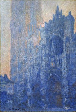 Cathédrale Rouen, le portail et la tournée d'Albane à l'aube