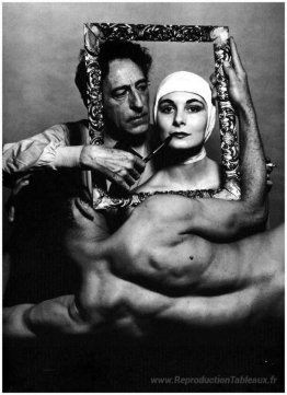 Jean Cocteau avec l'actrice Ricki Soma et la danseuse Leo Colema