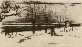 Le jardin de presbytère dans la neige