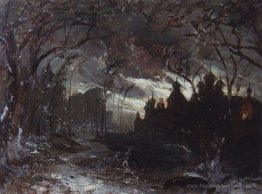 Monastère ipatiev dans la nuit d'hiver
