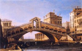 Capriccio du pont Rialto avec le lagon au-delà