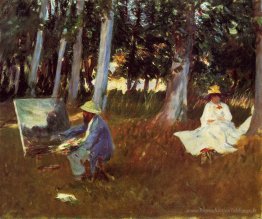 Claude monet peinture au bord d'un bois