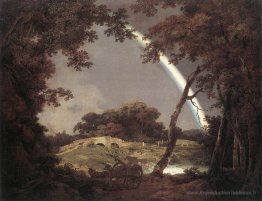Paysage avec un arc-en-ciel