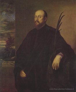 Portrait d'un peintre avec un palmier