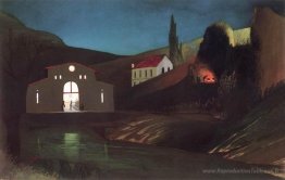 Station électrique à Jajce la nuit