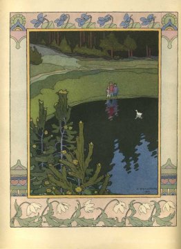 Illustration de l'histoire de la fée russe "White Duck"