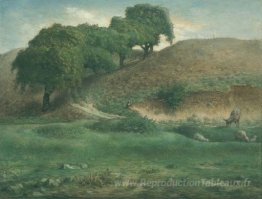 Chemin à travers les arbres de châtaignier, Cusset