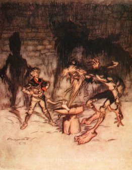 Ensuite, le jeune a pris la hache et a divisé l'enclume avec un