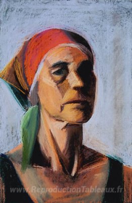 Autoportrait avec un kerchief rouge