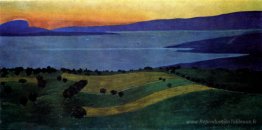 Le lac Leman, effet de la soirée