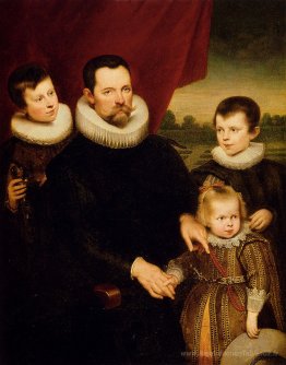 Portrait d'un noble et de trois enfants