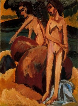 Baigneurs en mer