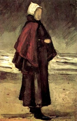 La femme du pêcheur sur la plage