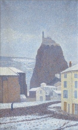 Saint-Michel d'Aiguilhe (Haute-Loire) sous la neige