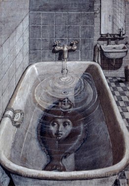 Qu'est-ce qu'un monstre? Femme semelle dans une baignoire
