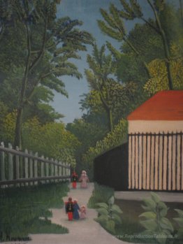 Paysage à Montsouris Park avec cinq chiffres