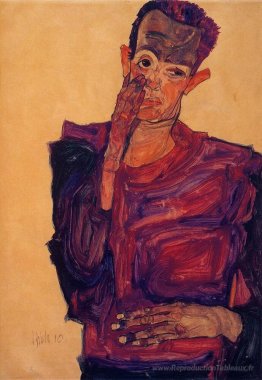 Autoportrait avec la main à la joue