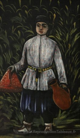 Paysan transportant de la nourriture