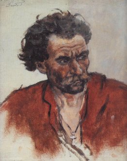 Cosaque avec une chemise rouge