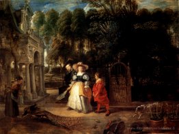 Rubens et Helene Fours dans le jardin