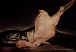 Nature morte, dinde cueillie et poêle avec du poisson