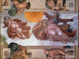 Plafond de la chapelle Sixtine: Création du soleil et de la lune