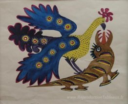 Paon et crocodile