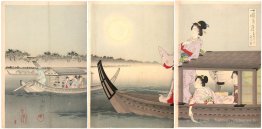 Lundi: Moon d'automne sur la rivière Sumida