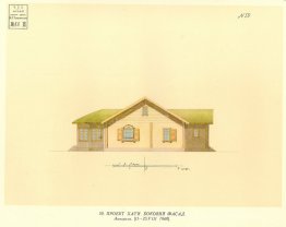 Projet architectural de la maison privée. Façade latérale.