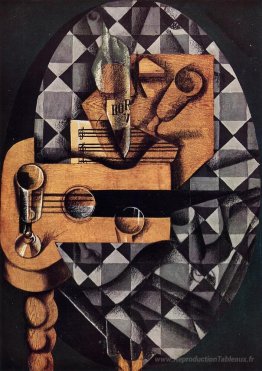 Guitare, bouteille et verre