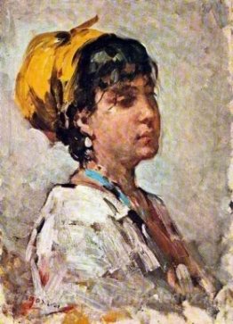 Fille avec du foulard jaune