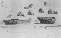 Étude des bateaux et des vaches