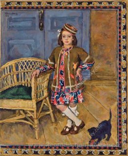 La fille dans la robe du Caucase avec un chat (Margot)
