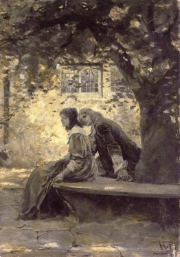 Deux amoureux dans un jardin