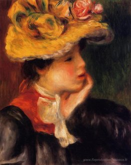 Tête d'une jeune femme (chapeau jaune)