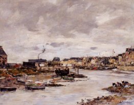 Le port intérieur de Trouville à la marée basse
